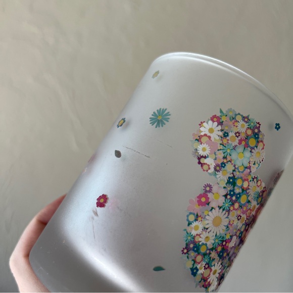 Disney Mickey & Minnie Mouse Floral Frosted Glass Cup Set - Picture 6 of 11